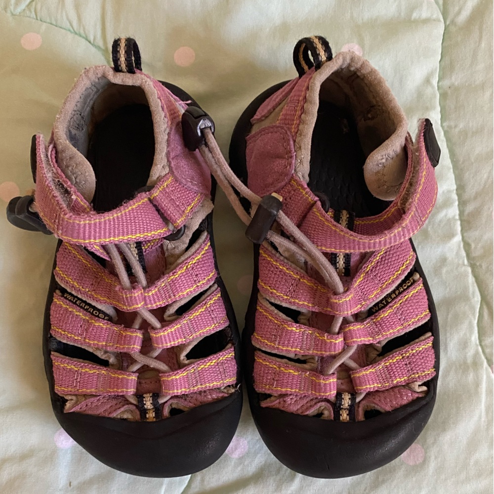 Keen Pink, Gray, and Yellow Toddler Shoes size 9